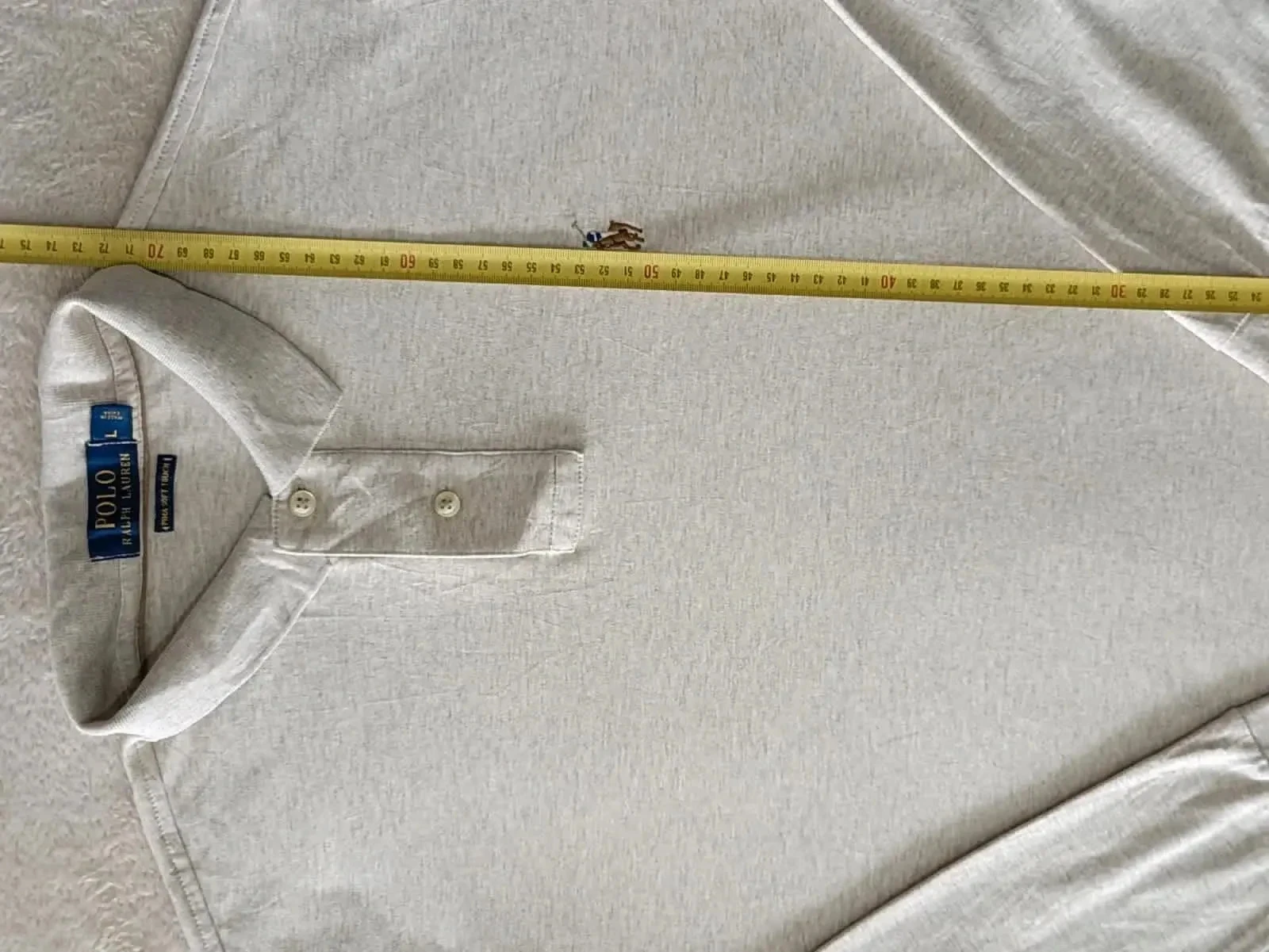 Polo Ralph Lauren pima soft touch beige geribbeld lange mouw Maat L – photo 14